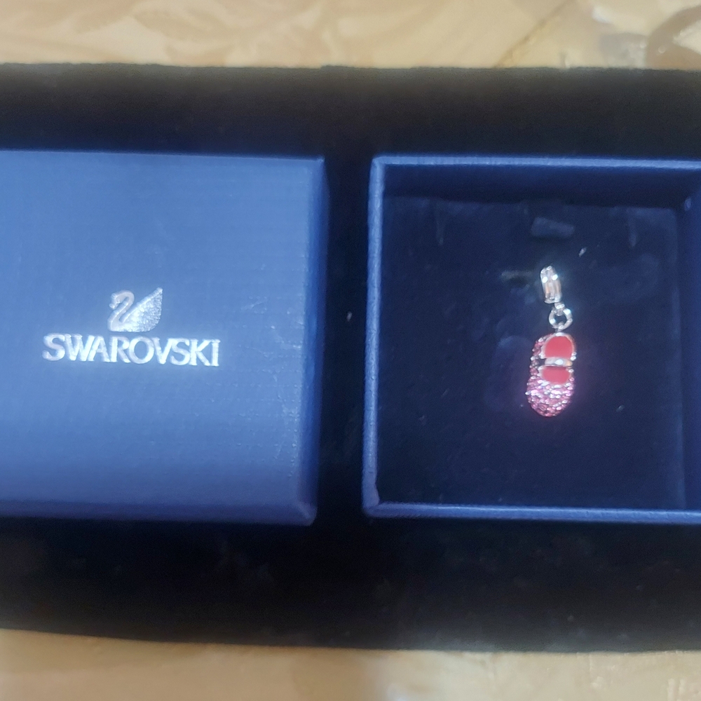 Swarovski Pink Crystal Baby Shoe Charm